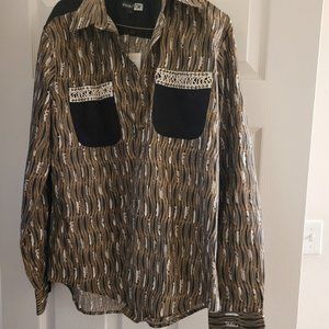 African print dress shirt